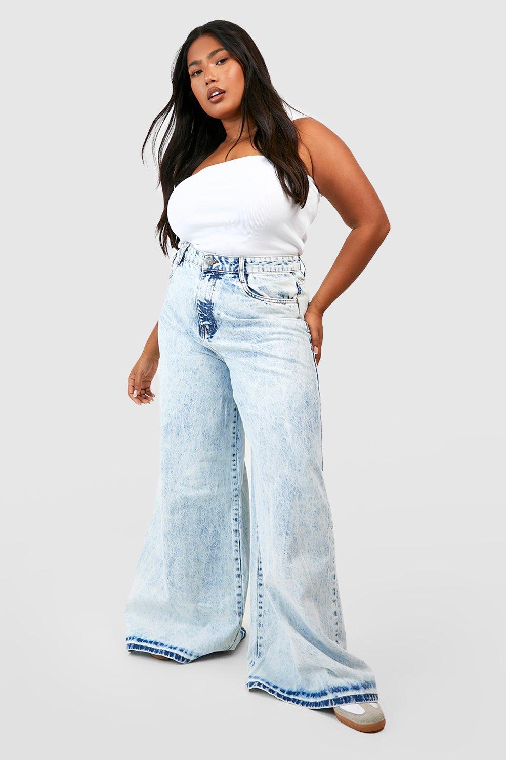 Plus size wide leg high best sale waisted pants